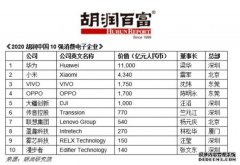 蓝冠官网地址_2020胡润中国10强消费电子企业：五